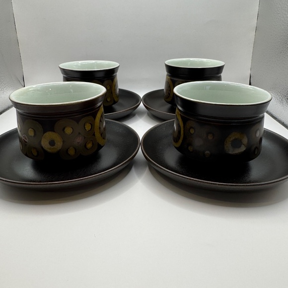 Denby Arabesque Short Coffee Cup and Saucer Set of 4. - Picture 5 of 13